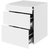 Multi-Living Køkken kolonialskab i Cibo Bianco 129 H: 70,4 cm D: 60,0 cm B: 60 cm - med 3 skuffer og deludtræk/softluk