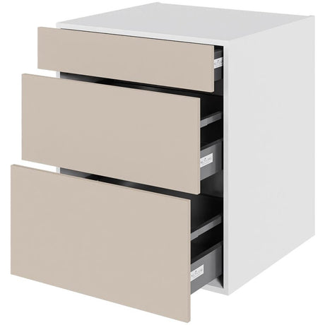 Multi-Living Køkken skuffeskab i Cibo Sabbia H: 70,4 cm D: 60,0 cm - 3 skuffer deludtræk/softluk - Bredde: 60 cm