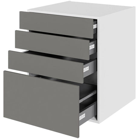 Multi-Living Køkken skuffeskab i Cibo Grigio H: 70,4 cm D: 60,0 cm - 4 skuffer deludtræk/softluk - Bredde: 60 cm