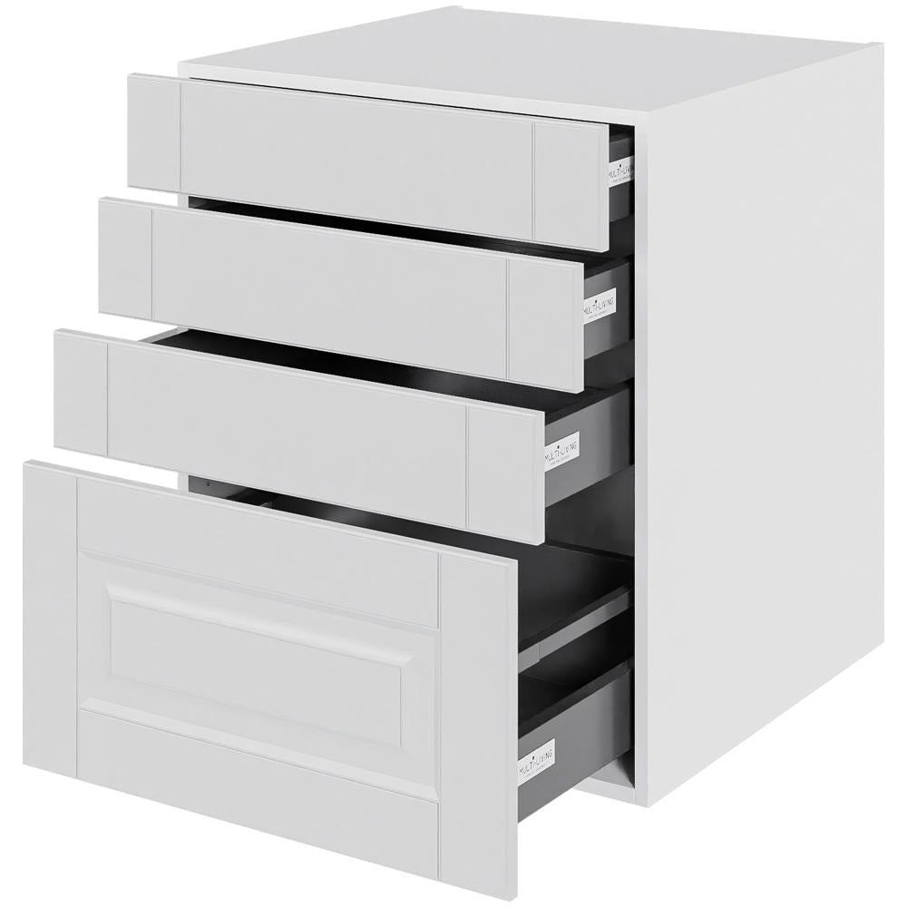 Multi-Living Køkken skuffeskab i Romantik H: 70,4 cm D: 60,0 cm - 4 skuffer deludtræk/softluk - Bredde: 60 cm