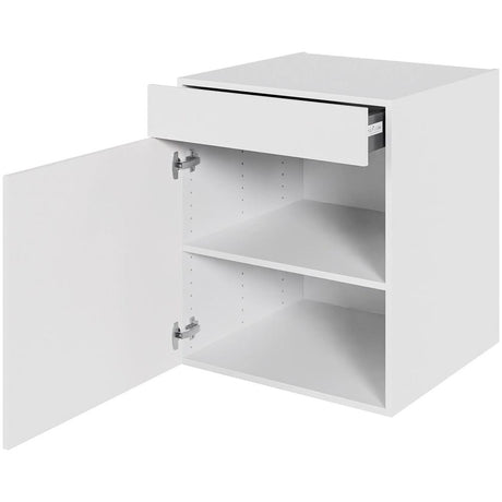 Multi-Living Køkken hyldeskab i Malet Hvid Front H: 70,4 cm D: 60,0 cm - 1 låge & skuffe fuldudtræk/softluk - Bredde: 60 cm