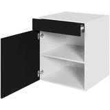 Multi-Living Køkken hyldeskab i Cibo Nero H: 70,4 cm D: 60,0 cm - 1 låge & skuffe fuldudtræk/softluk - Bredde: 60 cm