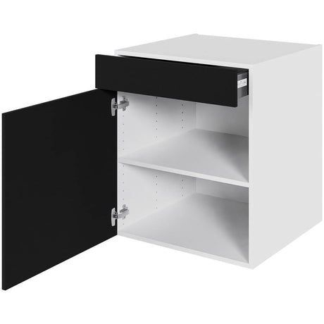 Multi-Living Køkken hyldeskab i Cibo Nero H: 70,4 cm D: 60,0 cm - 1 låge & skuffe fuldudtræk/softluk - Bredde: 60 cm