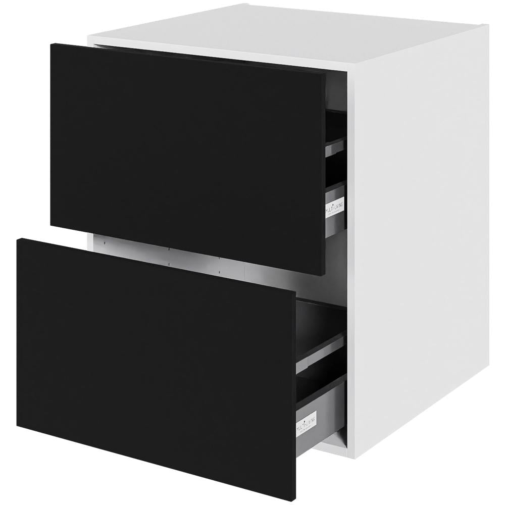 Multi-Living Køkken skuffeskab i Cibo Nero H: 70,4 cm D: 60,0 cm - 2 skuffer fuldudtræk/softluk - Bredde: 60 cm
