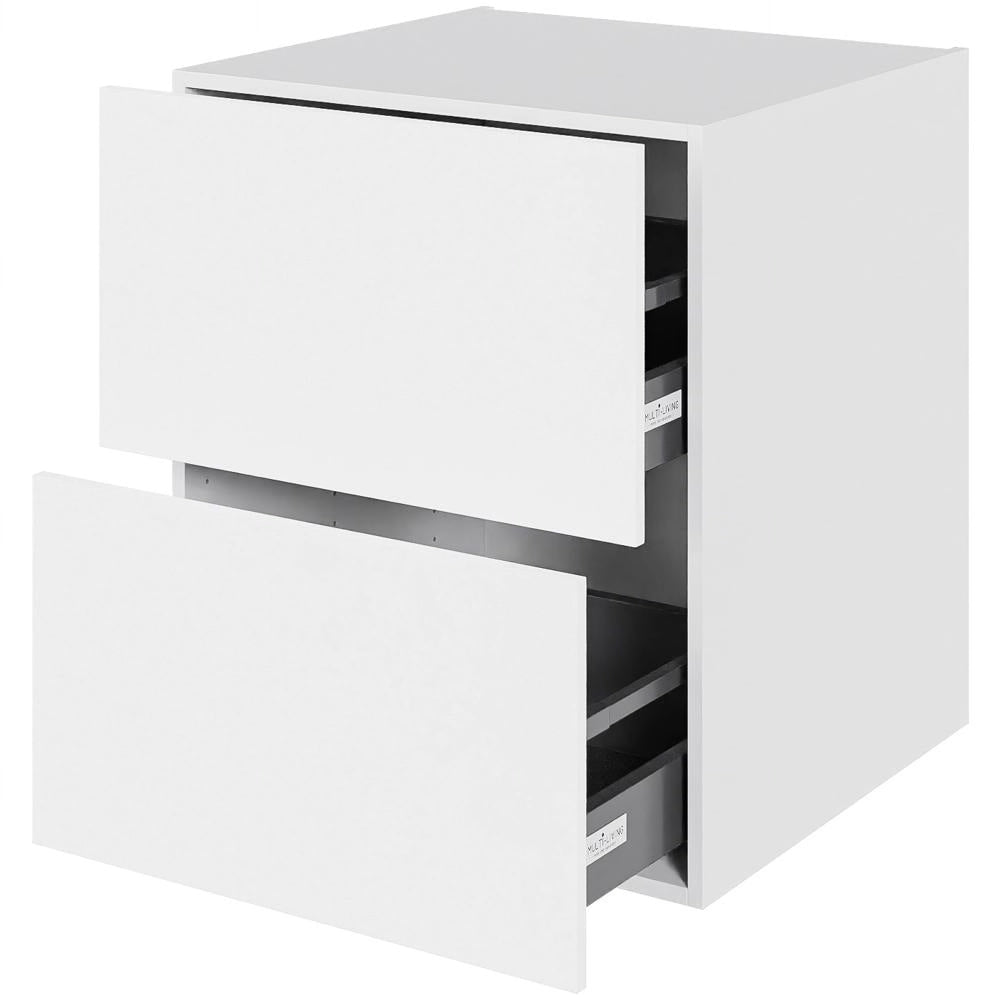 Multi-Living Køkken HQ skuffeskab i Cibo Bianco 129 H: 70,4 cm D: 60,0 cm B: 60 cm - med 2 skuffer, fuldudtræk og softluk
