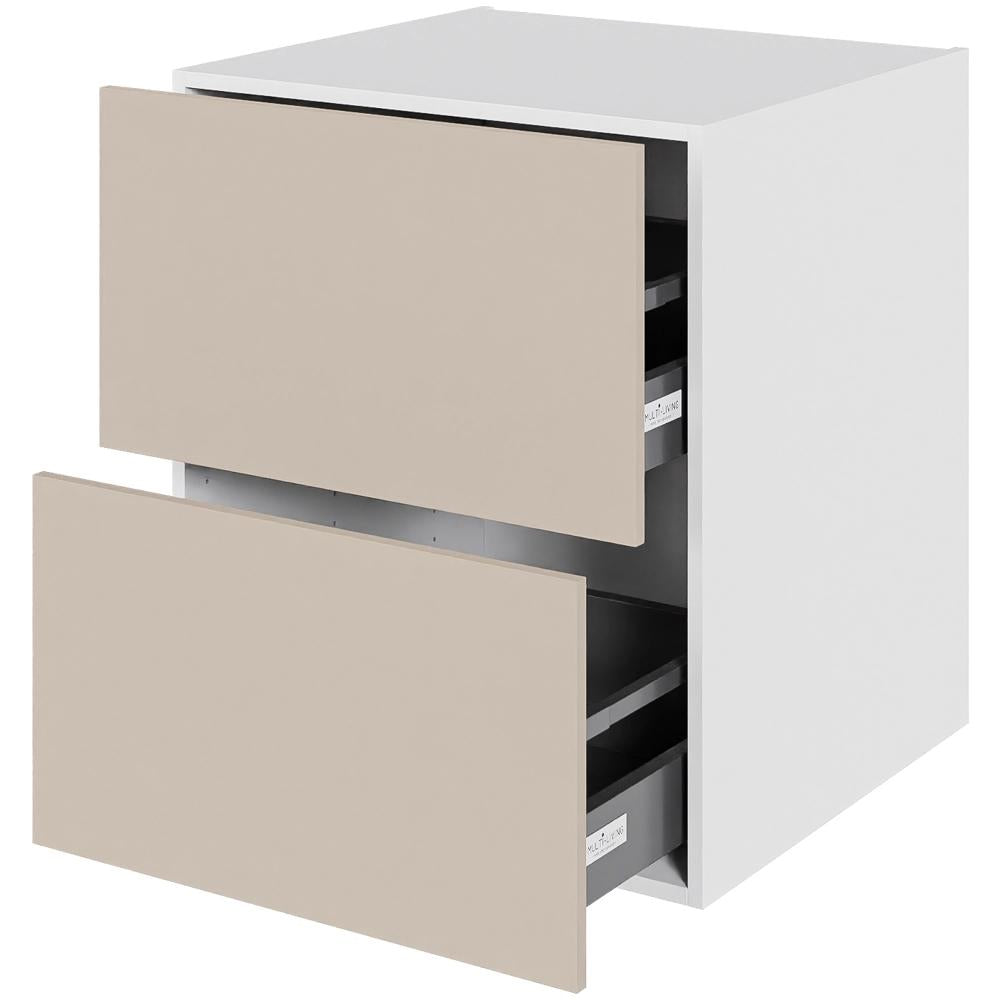 Multi-Living Køkken skuffeskab i Cibo Sabbia 123 H: 70,4 cm D: 60,0 cm - 2 skuffer fuldudtræk/softluk - Bredde: 60 cm