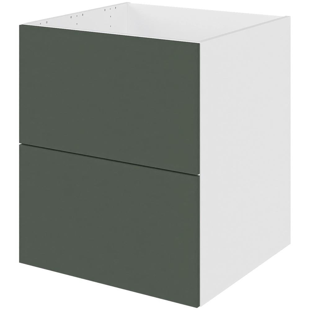 Multi-Living Køkken HQ vaskeskab i Cibo Verde 120 H: 70,4 cm D: 60,0 cm B: 60 cm - med 2 skuffer, metalforsarg, fuldudtræk og softluk