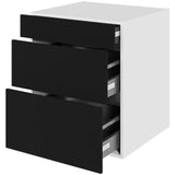 Multi-Living Køkken skuffeskab i Cibo Nero H: 70,4 cm D: 60,0 cm - 3 skuffer fuldtudtræk/softluk - Bredde: 60 cm