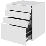 Multi-Living Køkken skuffeskab i Malet Hvid Front H: 70,4 cm D: 60,0 cm - 4 skuffer fuldtudtræk/softluk - Bredde: 60 cm