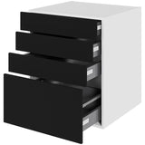Multi-Living Køkken skuffeskab i Cibo Nero H: 70,4 cm D: 60,0 cm - 4 skuffer fuldtudtræk/softluk - Bredde: 60 cm