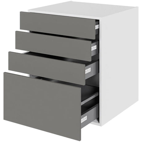Multi-Living Køkken skuffeskab i Cibo Grigio H: 70,4 cm D: 60,0 cm - 4 skuffer fuldtudtræk/softluk - Bredde: 60 cm