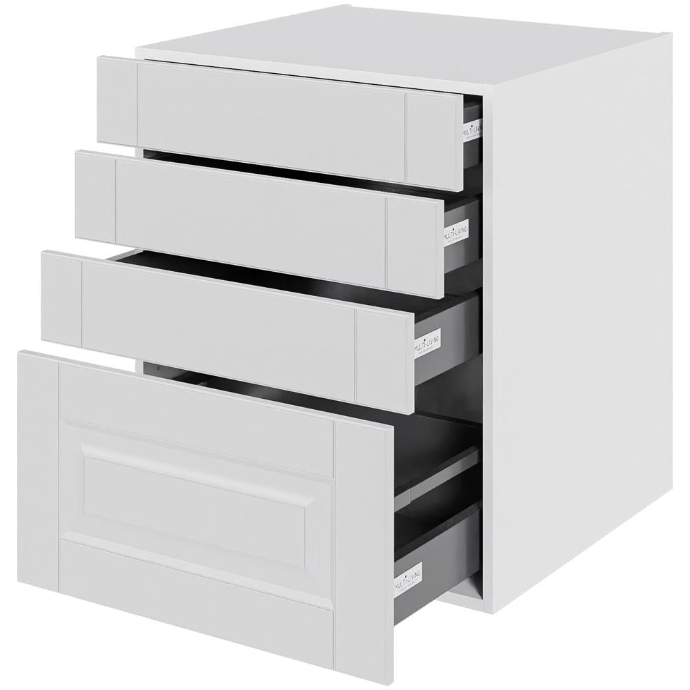 Multi-Living Køkken skuffeskab i Romantik H: 70,4 cm D: 60,0 cm - 4 skuffer fuldtudtræk/softluk - Bredde: 60 cm