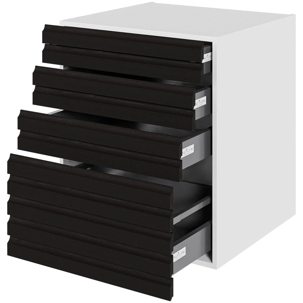 Multi-Living Køkken skuffeskab i S-Line Eg H: 70,4 cm D: 60,0 cm - 4 skuffer fuldtudtræk med softluk - Bredde: 60 cm