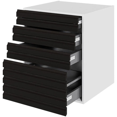 Multi-Living Køkken skuffeskab i S-Line Eg H: 70,4 cm D: 60,0 cm - 4 skuffer fuldtudtræk med softluk - Bredde: 60 cm