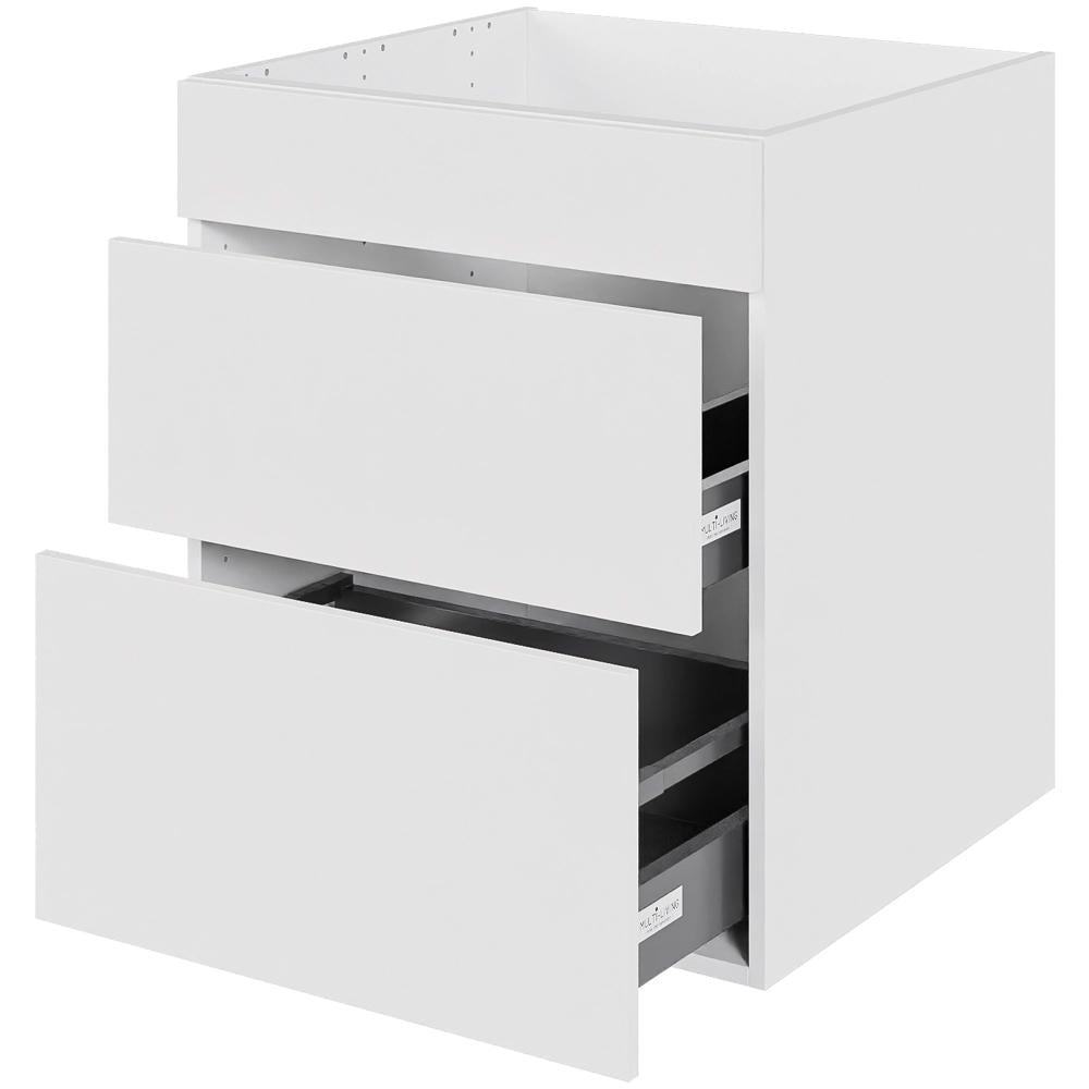 Multi-Living Køkken vaskeskab i Malet Hvid Front H: 70,4 cm D: 60,0 cm - Fuldudtræk/softluk - Bredde: 60 cm