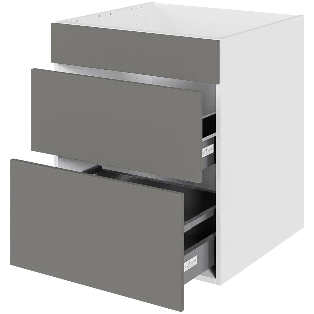 Multi-Living Køkken vaskeskab i Cibo Grigio H: 70,4 cm D: 60,0 cm - Fuldudtræk/softluk - Bredde: 60 cm