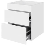 Multi-Living Køkken HQ vaskeskab/kolonialskab i Cibo Bianco 129 H: 70,4 cm D: 60,0 cm B: 60 cm - med metalforsarg, fuldudtræk og softluk