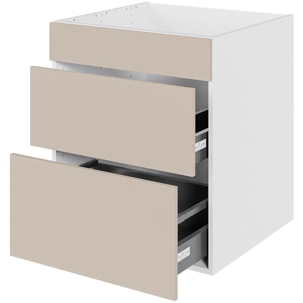 Multi-Living Køkken vaskeskab i Cibo Sabbia 123 H: 70,4 cm D: 60,0 cm - Fuldudtræk/softluk - Bredde: 60 cm