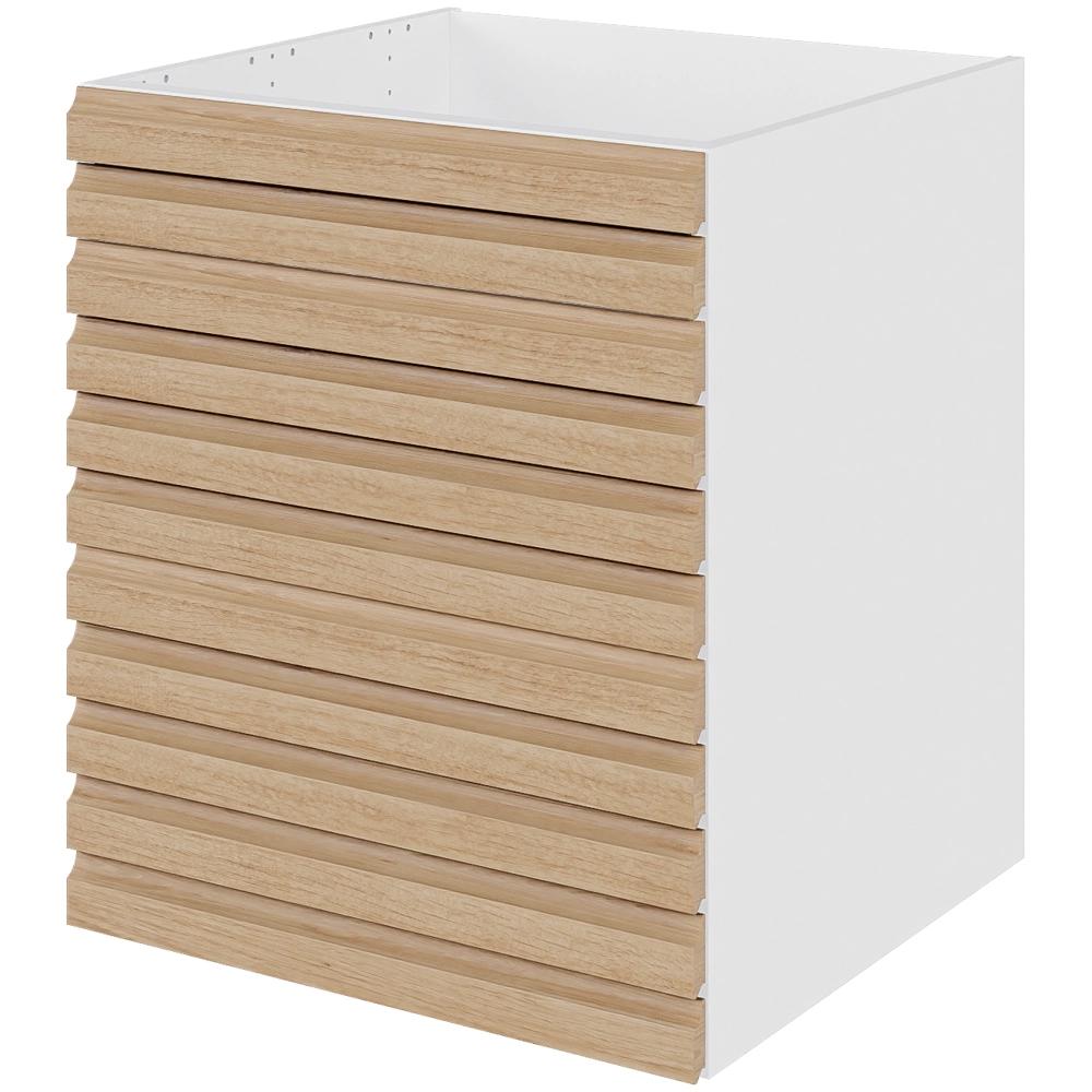 Multi-Living Køkken skuffeskab i S-Line Eg H: 70,4 cm D: 60,0 cm - 4 skuffer fuldtudtræk med softluk - Bredde: 60 cm