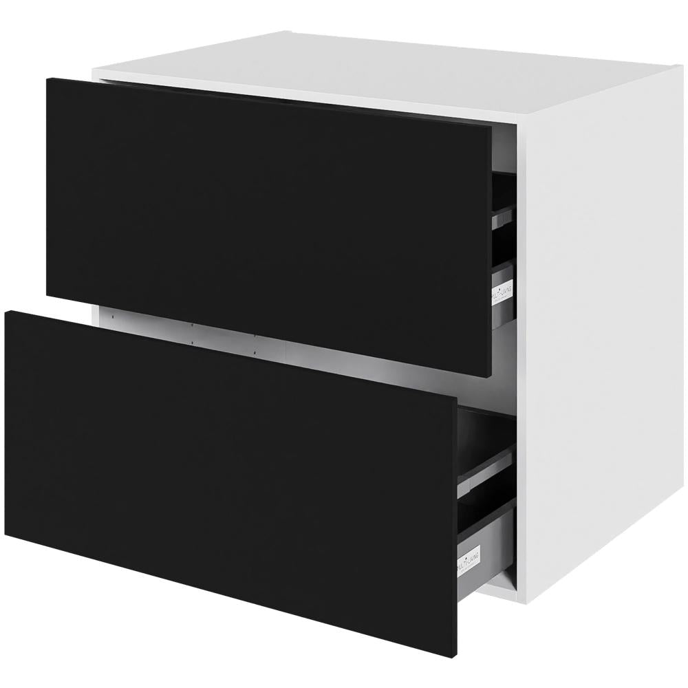 Multi-Living Køkken skuffeskab i Cibo Nero H: 70,4 cm D: 60,0 cm - 2 skuffer fuldudtræk/softluk - Bredde: 100 cm