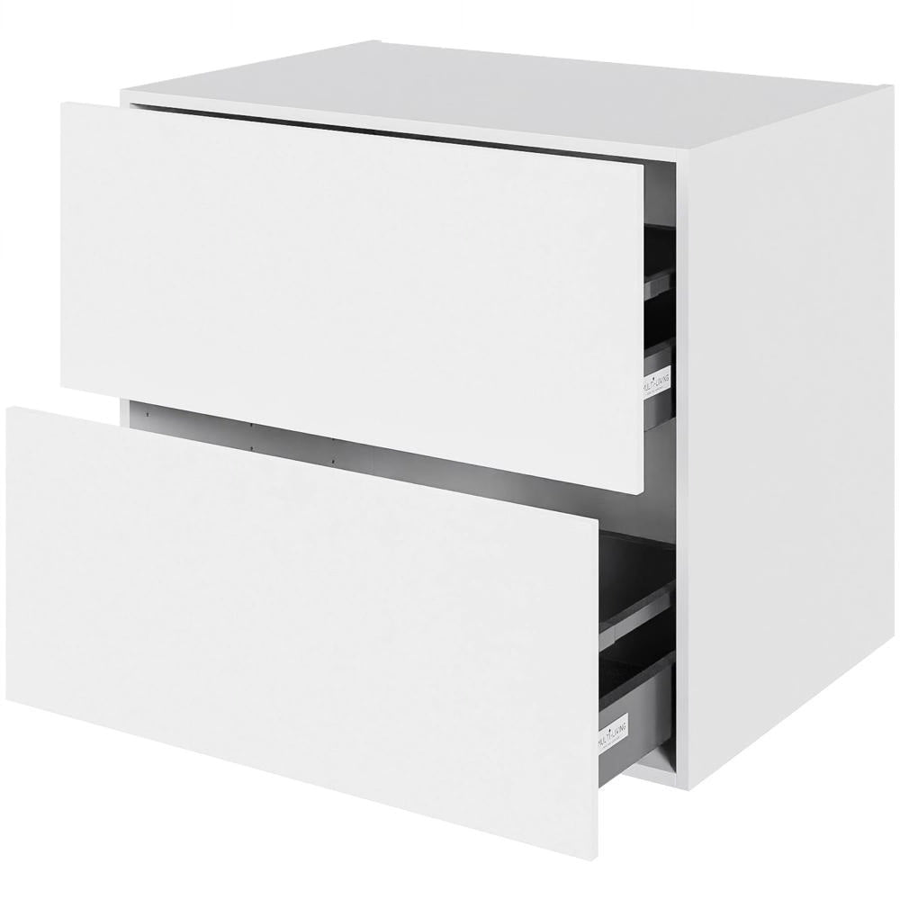 Multi-Living Køkken HQ skuffeskab i Cibo Bianco 129 H: 70,4 cm D: 60,0 cm B: 80 cm - med 2 skuffer, fuldudtræk og softluk