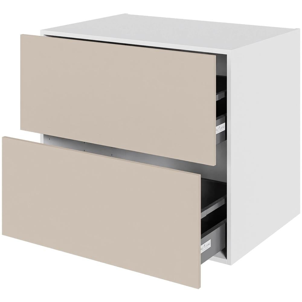 Multi-Living Køkken skuffeskab i Cibo Sabbia 123 H: 70,4 cm D: 60,0 cm - 2 skuffer fuldudtræk/softluk - Bredde: 80 cm