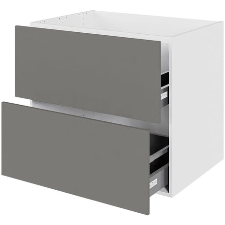 Multi-Living Køkken vaskeskab i Cibo Grigio H: 70,4 cm D: 60,0 cm - 2 skuffer fuldudtræk/softluk - Bredde: 80 cm