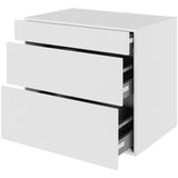 Multi-Living Køkken skuffeskab i Malet Hvid Front H: 70,4 cm D: 60,0 cm - 3 skuffer fuldtudtræk/softluk - Bredde: 80 cm