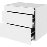 Multi-Living Køkken HQ kolonialskab i Cibo Bianco 129 H: 70,4 cm D: 60,0 cm B: 80 cm - med 3 skuffer, fuldudtræk og softluk