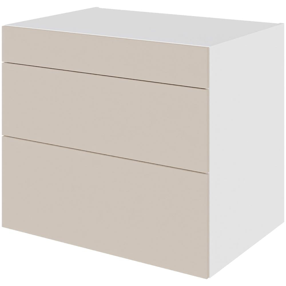 Multi-Living Køkken skuffeskab i Cibo Sabbia 123 H: 70,4 cm D: 60,0 cm - 3 skuffer fuldtudtræk/softluk - Bredde: 80 cm