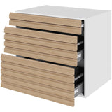 Multi-Living Køkken skuffeskab i S-Line Eg H: 70,4 cm D: 60,0 cm - 3 skuffer fuldtudtræk og softluk - Bredde: 80 cm