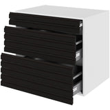 Multi-Living Køkken skuffeskab i S-Line Sort Eg H: 70,4 cm D: 60,0 cm - 3 skuffer fuldtudtræk med softluk - Bredde: 80 cm