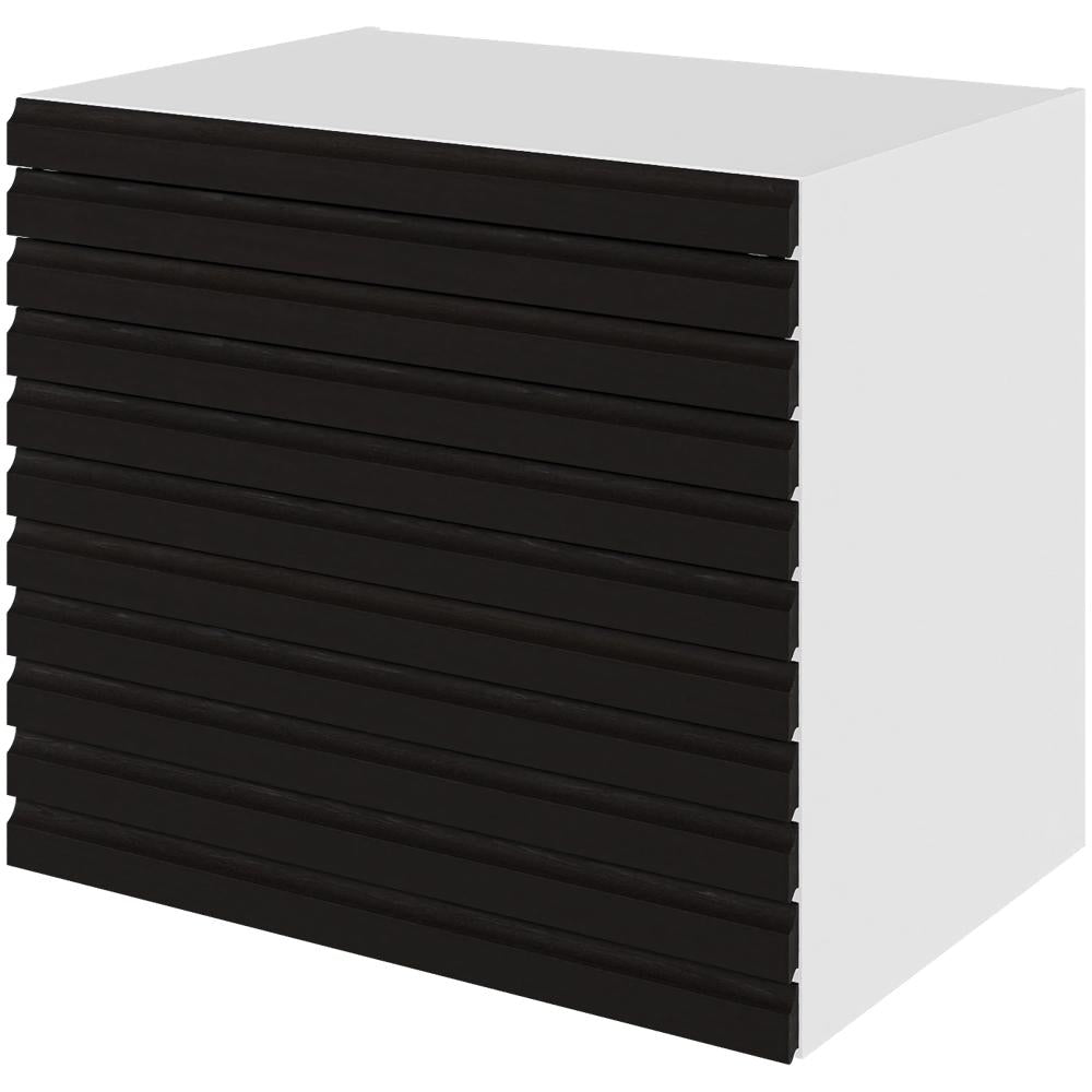 Multi-Living Køkken skuffeskab i S-Line Sort Eg H: 70,4 cm D: 60,0 cm - 3 skuffer fuldtudtræk med softluk - Bredde: 80 cm