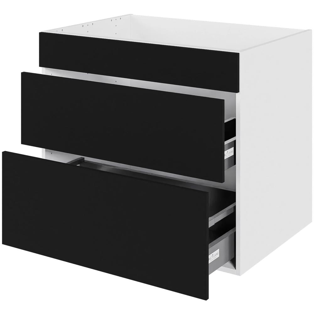 Multi-Living Køkken vaskeskab i Cibo Nero H: 70,4 cm D: 60,0 cm - Fuldudtræk/softluk - Bredde: 80 cm