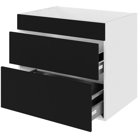 Multi-Living Køkken vaskeskab i Cibo Nero H: 70,4 cm D: 60,0 cm - Fuldudtræk/softluk - Bredde: 80 cm