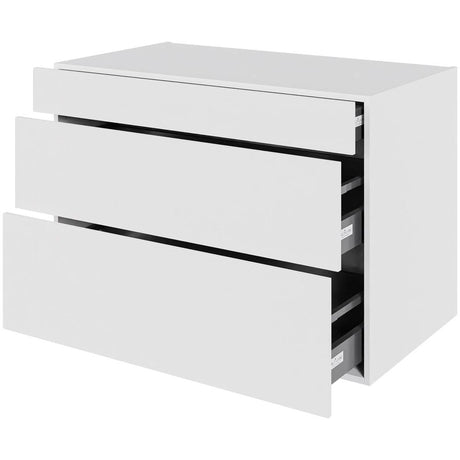 Multi-Living Køkken skuffeskab i Malet Hvid Front H: 70,4 cm D: 60,0 cm - 3 skuffer fuldtudtræk/softluk - Bredde: 100 cm