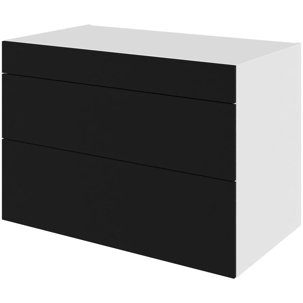 Multi-Living Køkken skuffeskab i Cibo Nero H: 70,4 cm D: 60,0 cm - 3 skuffer fuldtudtræk/softluk - Bredde: 100 cm