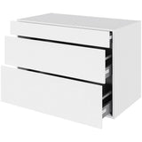 Multi-Living Køkken HQ kolonialskab i Cibo Bianco 129 H: 70,4 cm D: 60,0 cm B: 100 cm - med 3 skuffer, fuldudtræk og softluk