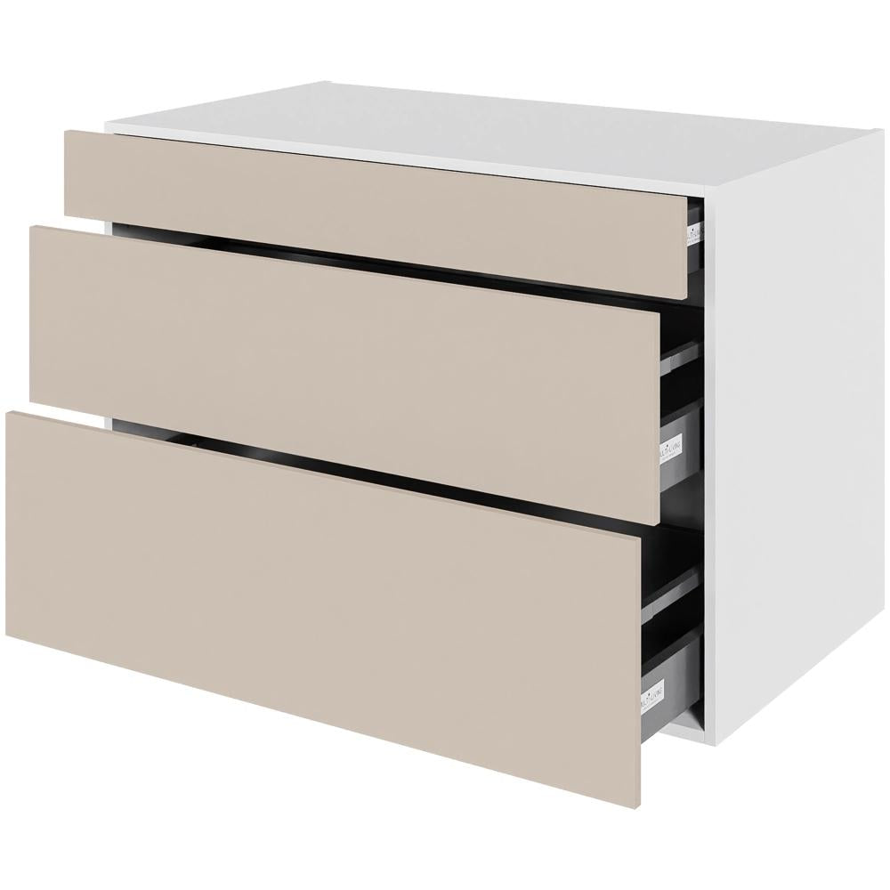 Multi-Living Køkken skuffeskab i Cibo Sabbia 123 H: 70,4 cm D: 60,0 cm - 3 skuffer fuldtudtræk/softluk - Bredde: 100 cm