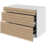 Multi-Living Køkken skuffeskab i S-Line Eg H: 70,4 cm D: 60,0 cm - 3 skuffer fuldtudtræk og softluk - Bredde: 100 cm