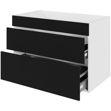 Multi-Living Køkken vaskeskab i Cibo Nero H: 70,4 cm D: 60,0 cm - Fuldudtræk/softluk - Bredde: 100 cm