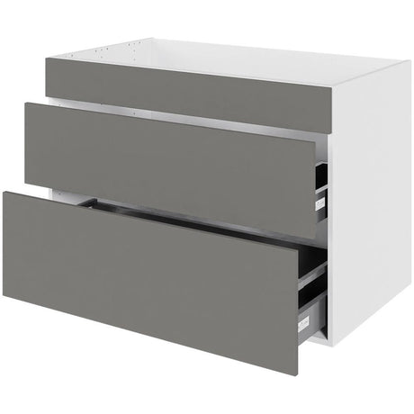 Multi-Living Køkken vaskeskab i Cibo Grigio H: 70,4 cm D: 60,0 cm - Fuldudtræk/softluk - Bredde: 100 cm