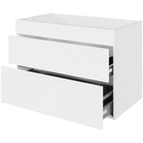 Multi-Living Køkken HQ vaskeskab/kolonialskab i Cibo Bianco 129 H: 70,4 cm D: 60,0 cm B: 100 cm - med metalforsarg, fuldudtræk og softluk