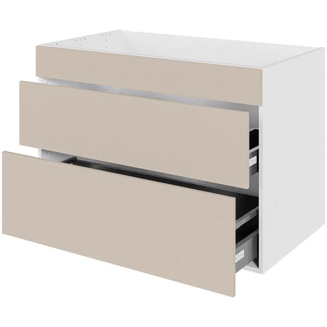 Multi-Living Køkken vaskeskab i Cibo Sabbia 123 H: 70,4 cm D: 60,0 cm - Fuldudtræk/softluk - Bredde: 100 cm