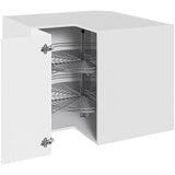 Multi-Living Hjørneskab med knæklåge i Cibo Bianco 129 H: 70,4 cm D: 60,0 cm B: 90 cm - 2 x 3/4 karrusel