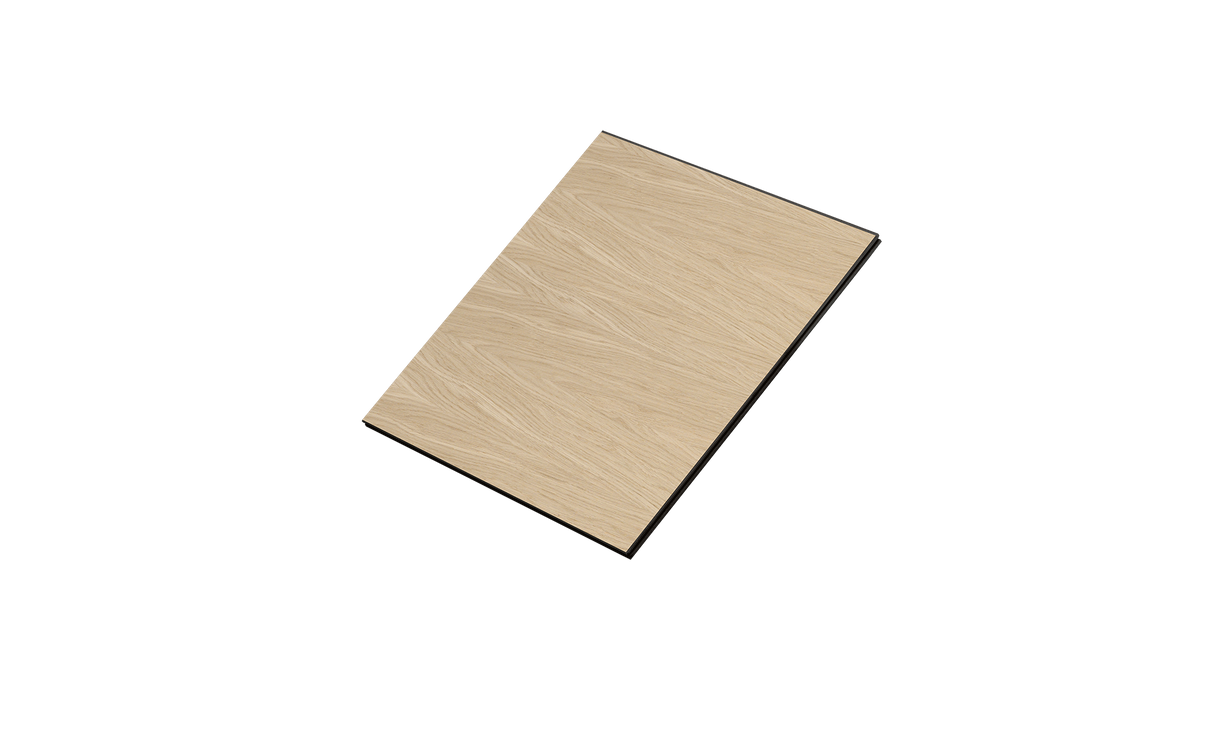 Vælg mellem forskellige olieringer eller malede Uni paneler i sort kerne med målene målene 17 × 580 × 600 mm til væg opbygning