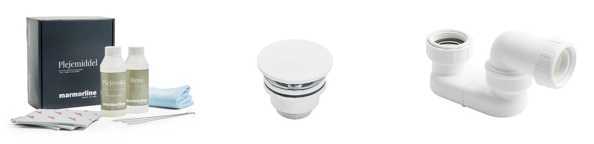 Badsæt starter: bundventil + plejesæt + vandlås
