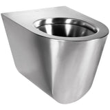 Wall hung toilet suitable for mounting through the wall