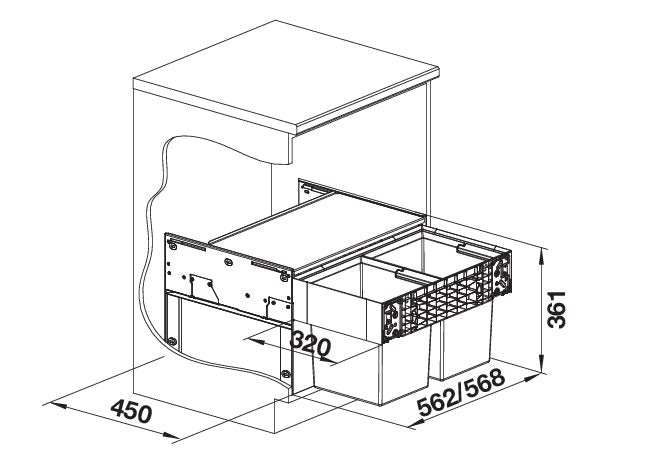 BLANCO SELECT II 60/2 Compact affaldssystem
