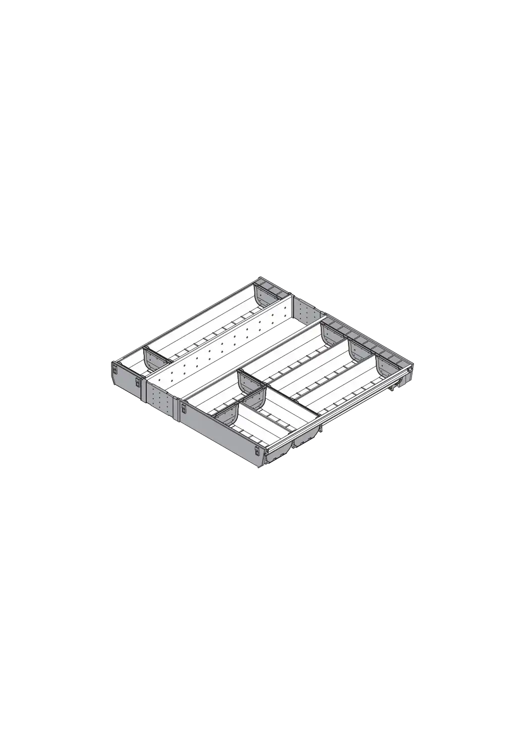 ORGA-LINE Skuffeinddelingssystem - skabsbredde 600mm